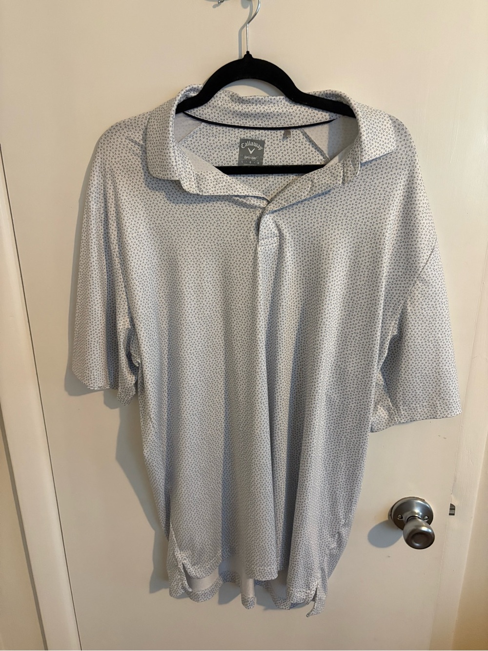Callaway Men's Golf Light Gray Micro-Pattern Polo